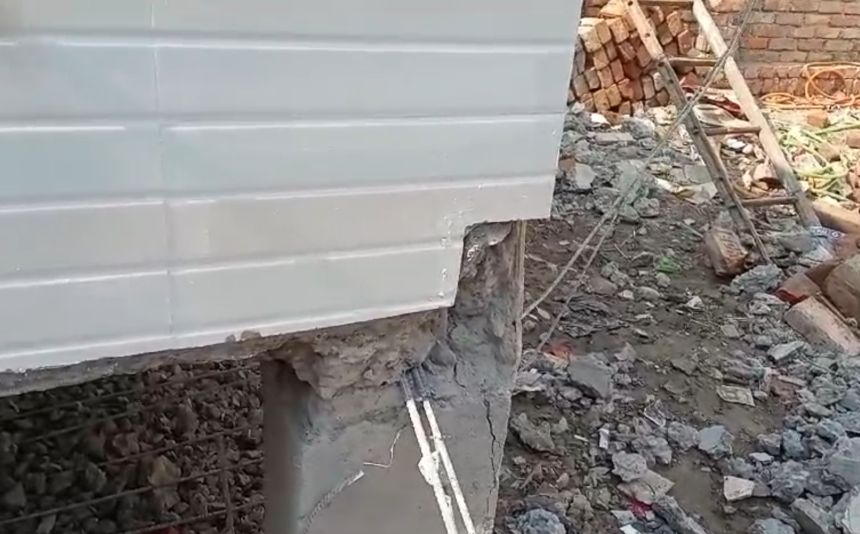 The water tank collapsed