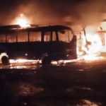 bus caught fire