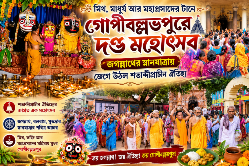 Gopiballavpur : মিথ, মাধুর্য আর মহাপ্রসাদের টানে গোপীবল্লভপুরে দণ্ড মহোৎসব — জগন্নাথের স্নানযাত্রায় জেগে উঠল শতাব্দীপ্রাচীন ঐতিহ্য. 29/06/2026