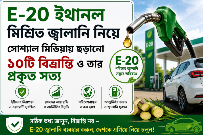 E-20 ইথানল মিশ্রিত জ্বালানি নিয়ে সোশ্যাল মিডিয়ায় ছড়ানো ১০টি বিভ্রান্তি ও তার প্রকৃত সত্য