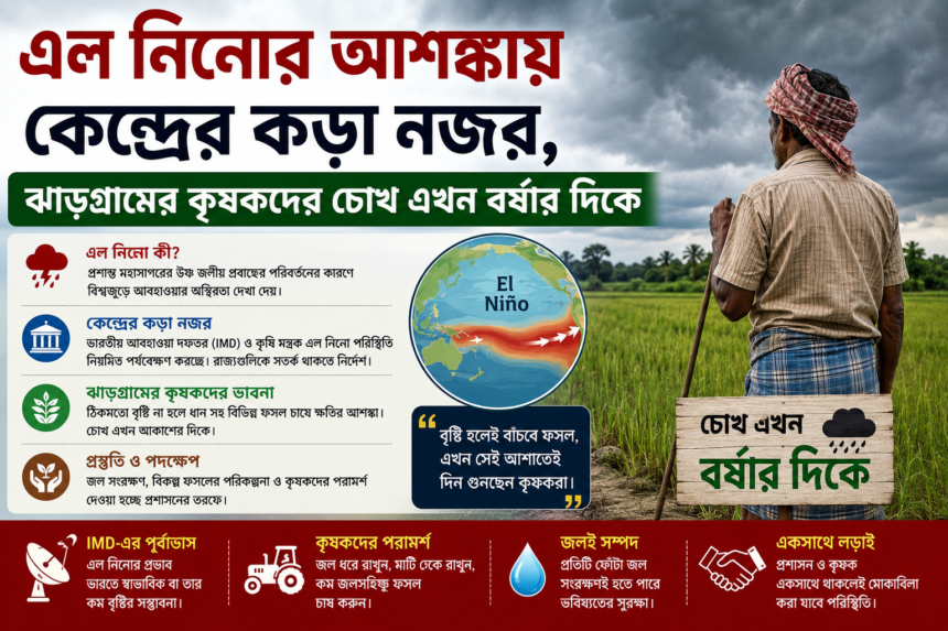 ঝাড়গ্রাম: এল নিনোর আশঙ্কায় কেন্দ্রের কড়া নজর, ঝাড়গ্রামের কৃষকদের চোখ এখন বর্ষার দিকে