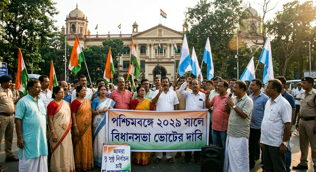 পশ্চিমবঙ্গেও ২০২৯ সালে বিধানসভা ভোটের সম্ভাবনার দাবি, AI image